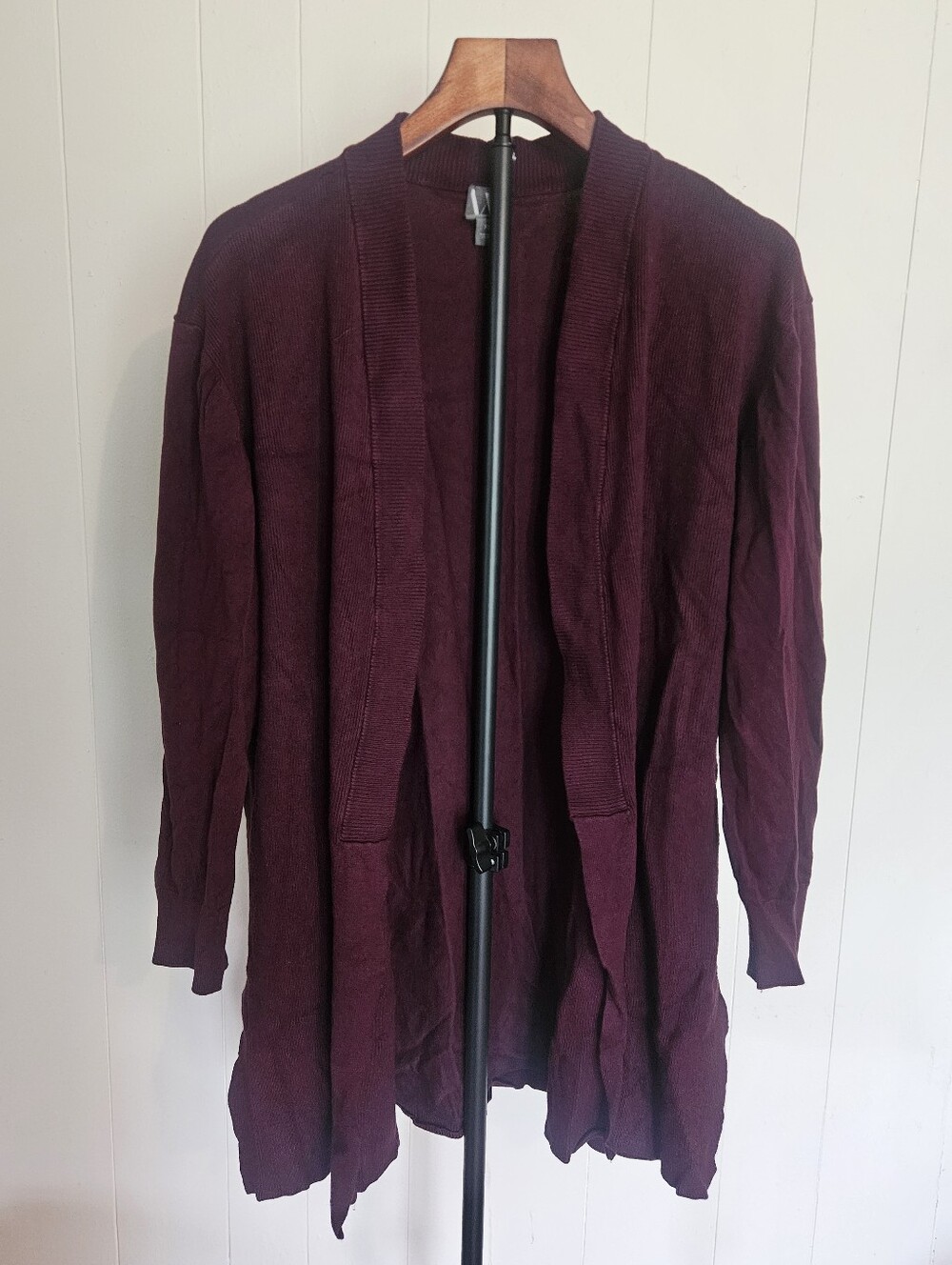Worthington Open-Front Wine Knit Cardigan Size XL